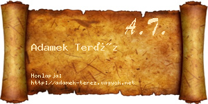 Adamek Teréz névjegykártya