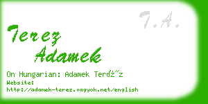 terez adamek business card